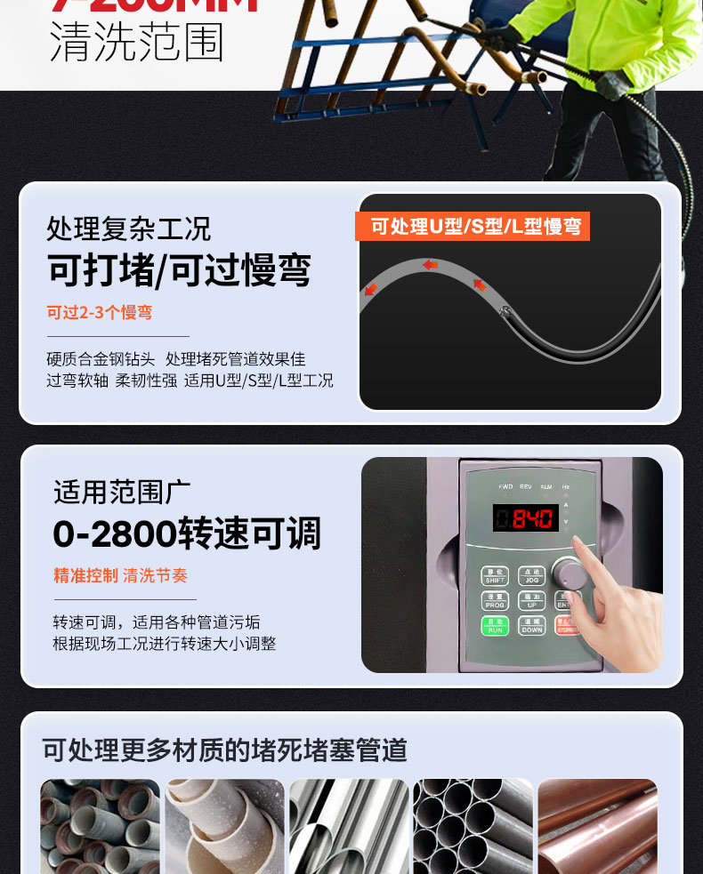 快通牌KT-303分體式鍋爐管道清洗機(10)